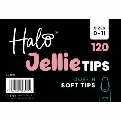 Halo Jellie Nail Tips Coffin Sizes 0-11 (Mixed Pack of 120)