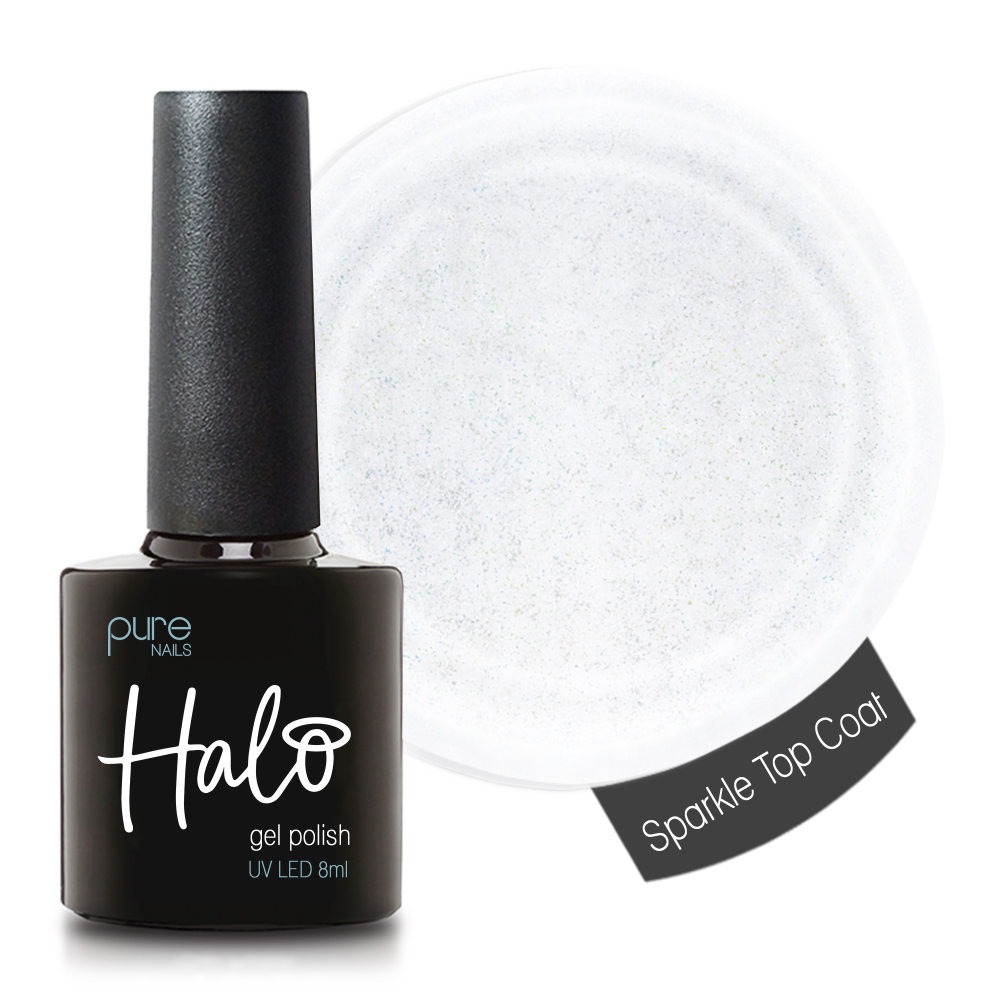 Halo Gel Polish (Top Coat Sparkle Non Wipe) 8ml – Peak Tanning and ...