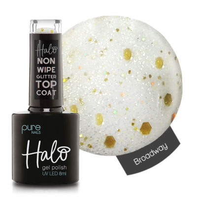 Halo LED/UV Non Wipe Glitter Top Coat Over the Top (Broadway) 8ml