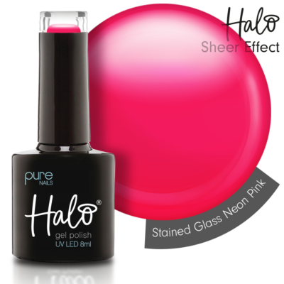 Halo LED/UV Gel Polish Stained Glass (Neon Pink) 8ml