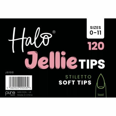 Halo Jellie Nail Tips Stiletto Sizes 0-11 (Mixed Pack of 120)