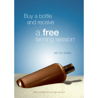 'Buy a Bottle and Receive a Free Tanning Session' Poster