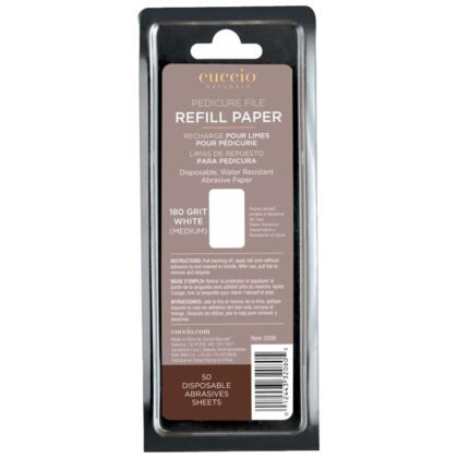 Cuccio Stainless Steel Pedicure File Refill 180 Grit White (PK50)