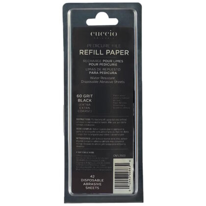 Cuccio Stainless Steel Pedicure File Refill 60 Grit Black (PK42)