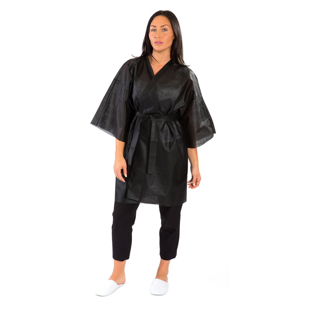 Spray Tan Disposable Kimono (Black) – Peak Tanning and Beauty Supplies Ltd