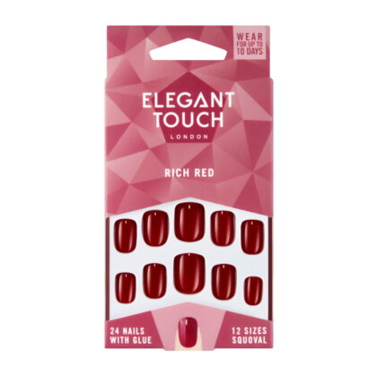 Elegant Touch Rich Red False Nails