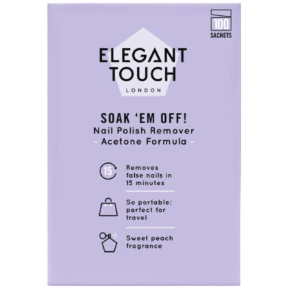 Elegant Touch Soak 'Em Off Acetone Nail Polish Remover Sachets x 100