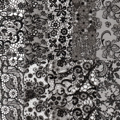 Halo Create Nail Foils - Black Lace (Pack of 10)