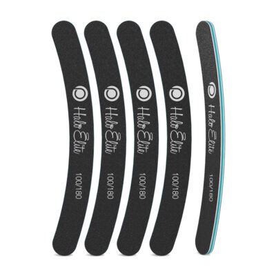 Halo Elite Black Boom Nail Files 100/180 Grit (Pack of 5)