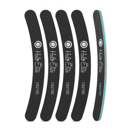Halo Elite Black Boom Nail Files 100/180 Grit (Pack of 5)
