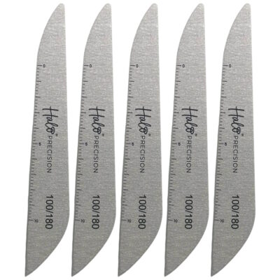 Halo Elite Precision Zebra Nail Files 100/180 Grit (Pack of 5)