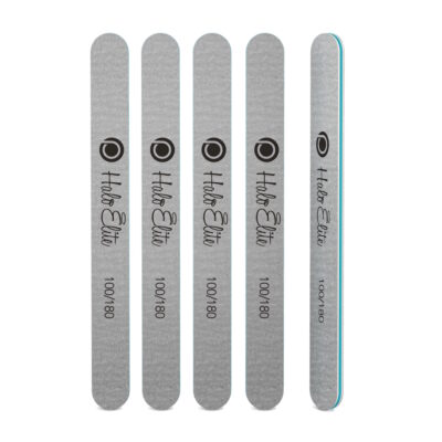 Halo Elite Zebra Straight Nail Files 100/180 Grit (Pack of 5)