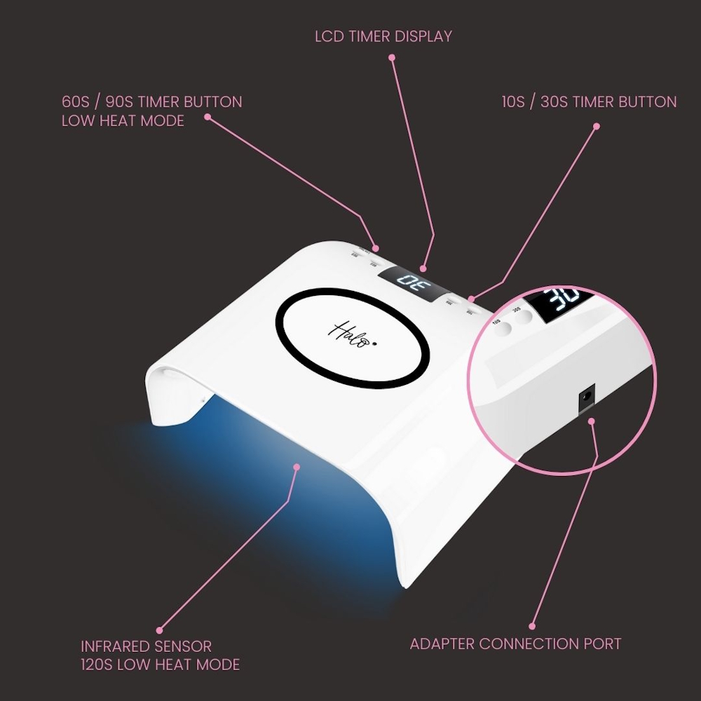 Halo LED Starter Nail Lamp Dual Cure - White (Wired) - Image 2