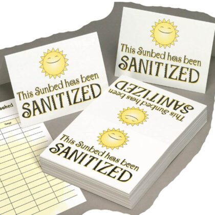Sunbed Sanitized Signs (Pack of 100)