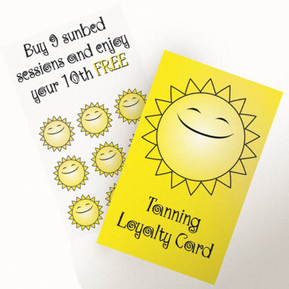 Sunbed Tanning Loyalty Cards (Pack of 100)